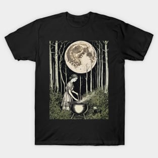 Green Witch on a Full Moon T-Shirt